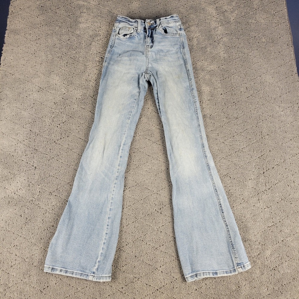 Flying Monkey Jeans Womens 22 Blue High Rise Boot‎ Light Wash Stretch Bootcut